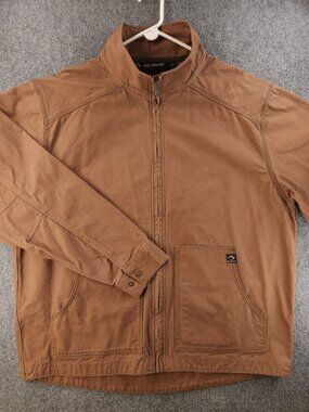 DRI DUCK XL Canvas Jacket Long Sleeve Full Zip 100% Cotton Pockets Tough Brown